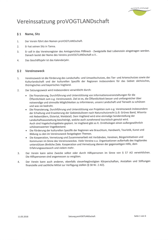 Vereinssatzung