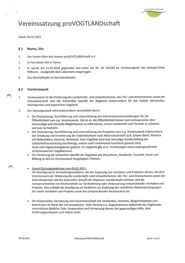 Vereinssatzung NEU 09.02.2021