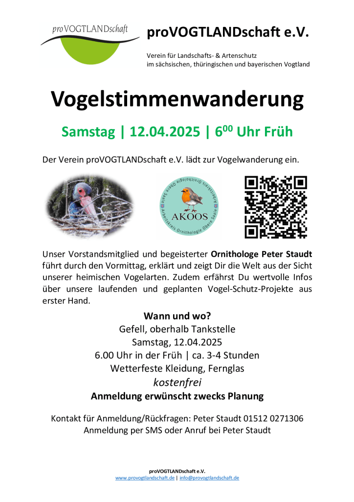 Vogelstimmenwanderung 12.04.2025