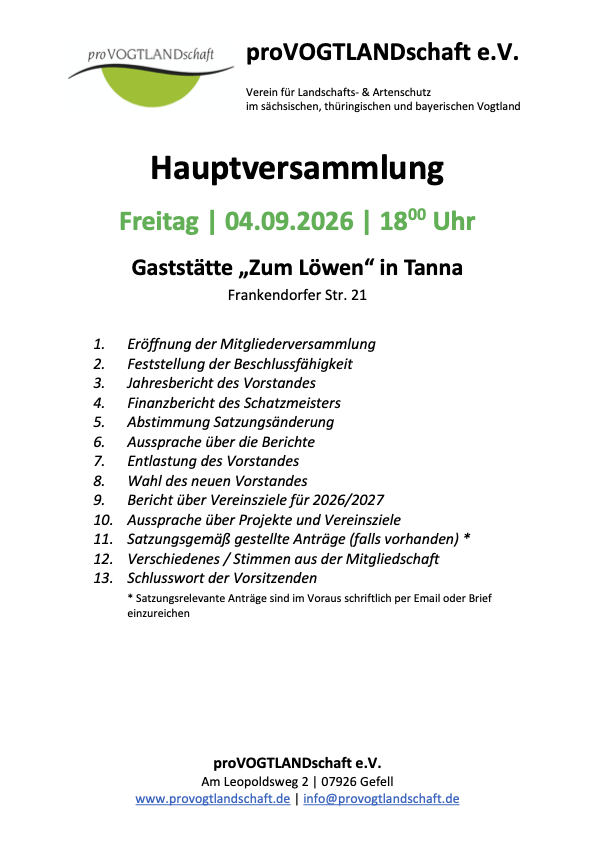 Hauptversammlung 2026