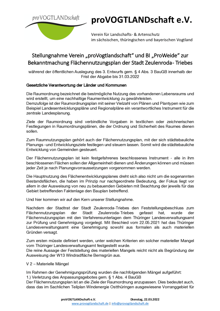 Stellungnahme WKA Bernsgrün