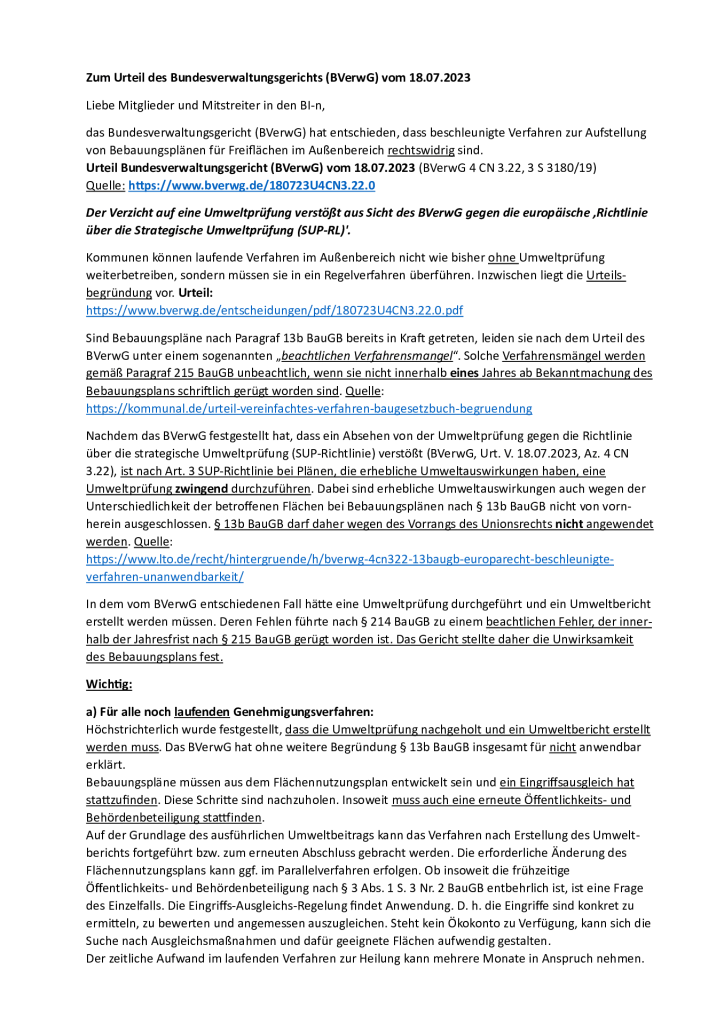 Zum Urteil BVerwG vom 18.07.2023_SUP-RL
